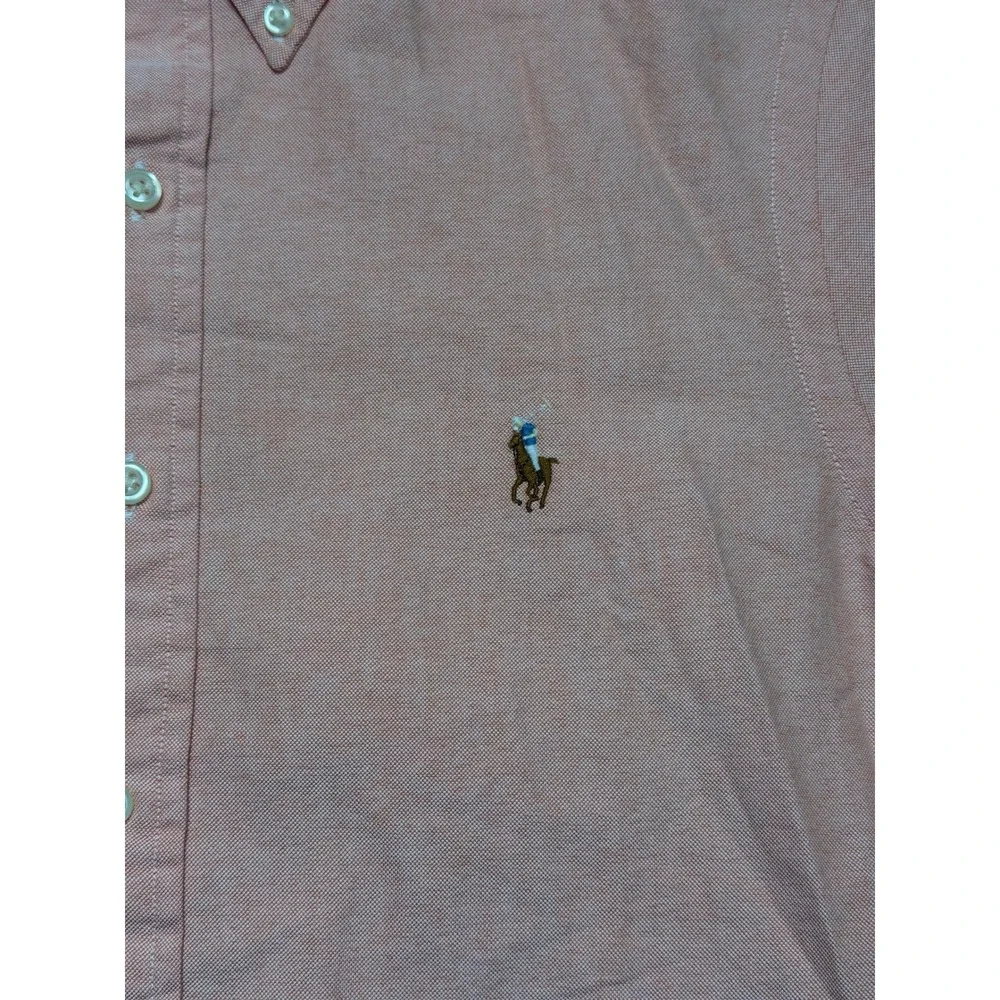 Polo Ralph Lauren Mens Classic Fit Short Sleeve Oxford Shirt Orange Sz Small